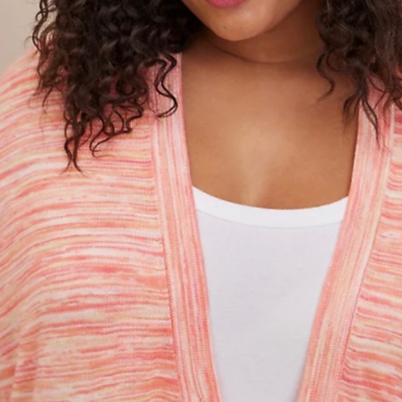 🆕 Pink Orange Spacedye Boyfriend Cardigan Sweater 2 2X 18 20 NWT Torrid New! - Picture 4 of 8